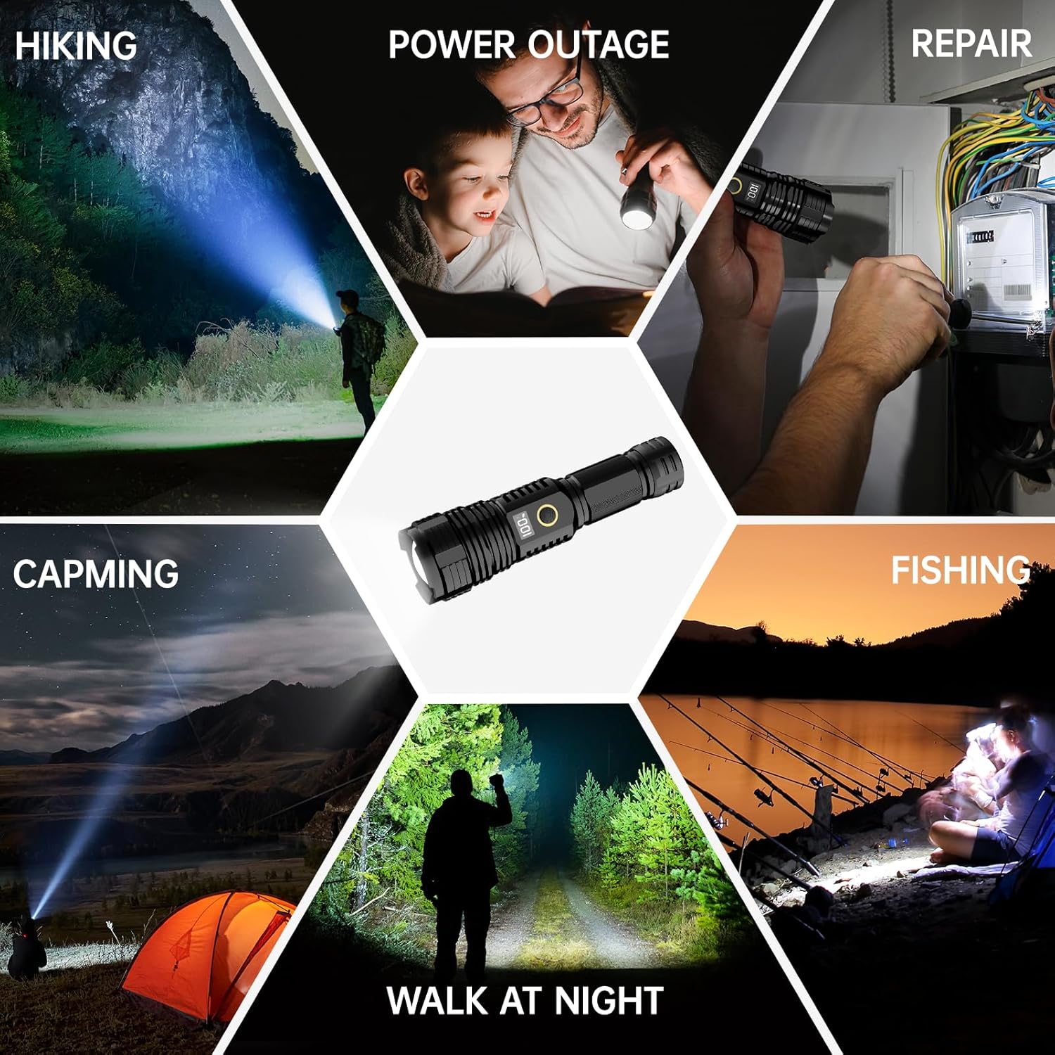Rechargeable UltraGlow Flashlight Power